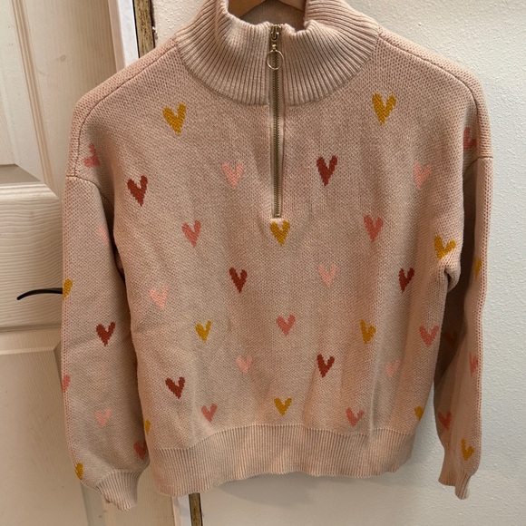 LOFT Sweaters - LOFT Women's Turtleneck Sweater - Cream with Heart Pattern
